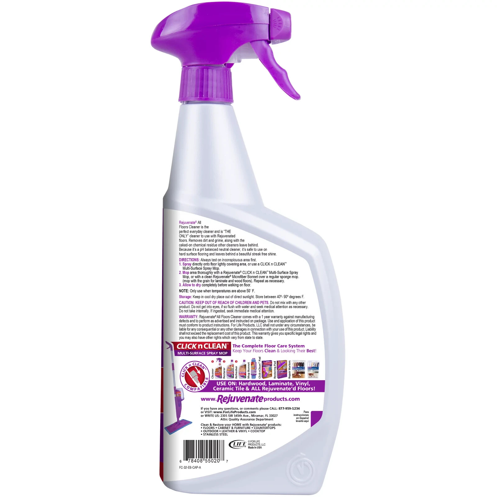 Rejuvenate All-Floor & Hardwood Cleaner with Lemon Scent, Low VOC, 32 Fl Oz