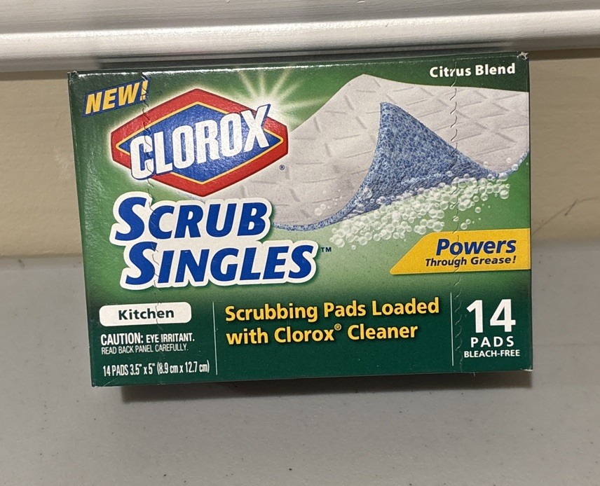 NEW! CLOROX Scrub Singles Kitchen Citrus Blend 14 Pads Discontinued FREE SHIP