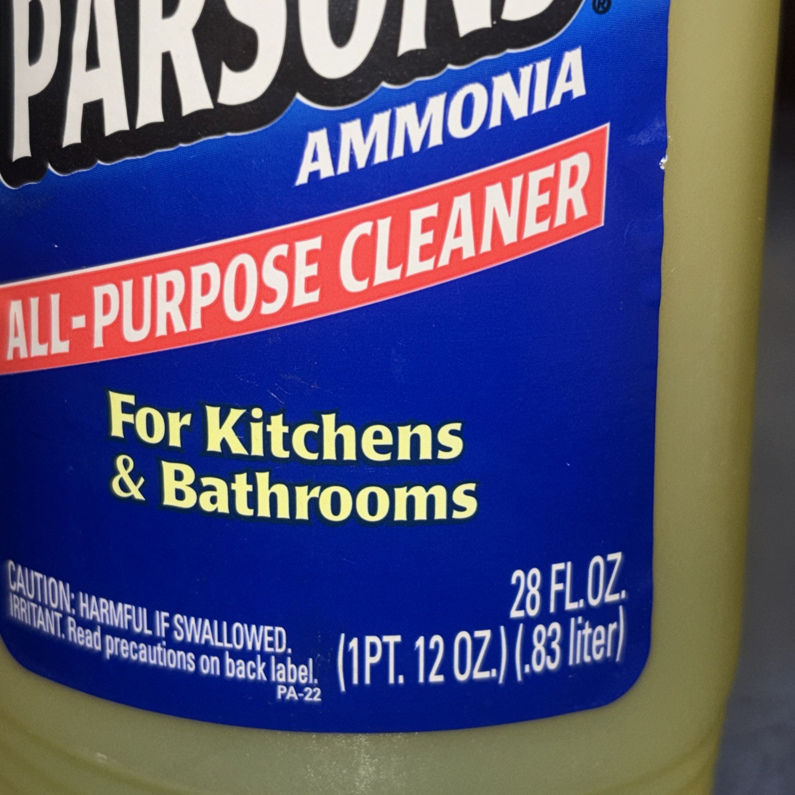Vintage 1999 Parsons Lemon Fresh Ammonia Cleaner 28 Oz Full Bottle NOS