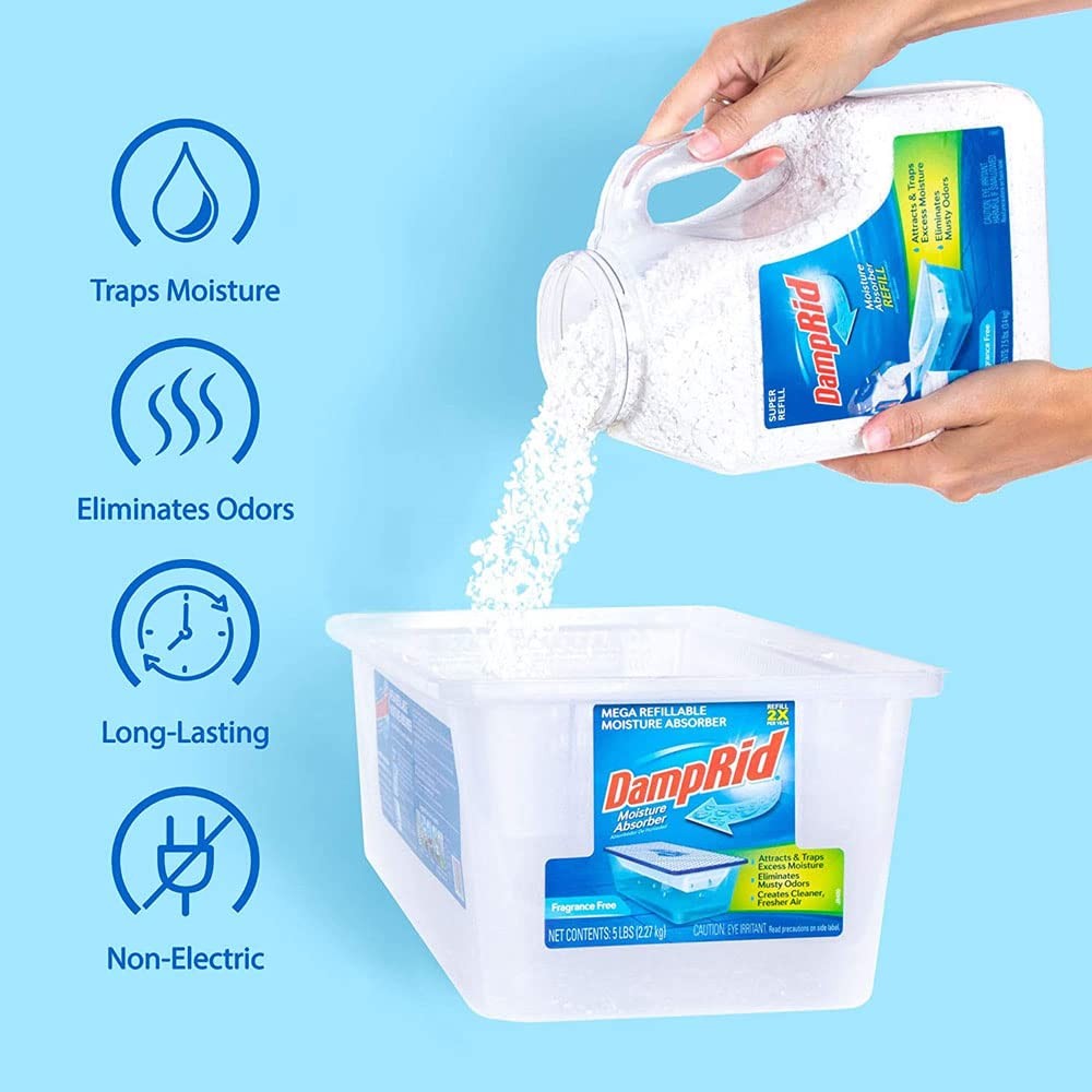 DampRid – Fragrance Free Mega Moisture Absorber Refill 7.5 lb, White