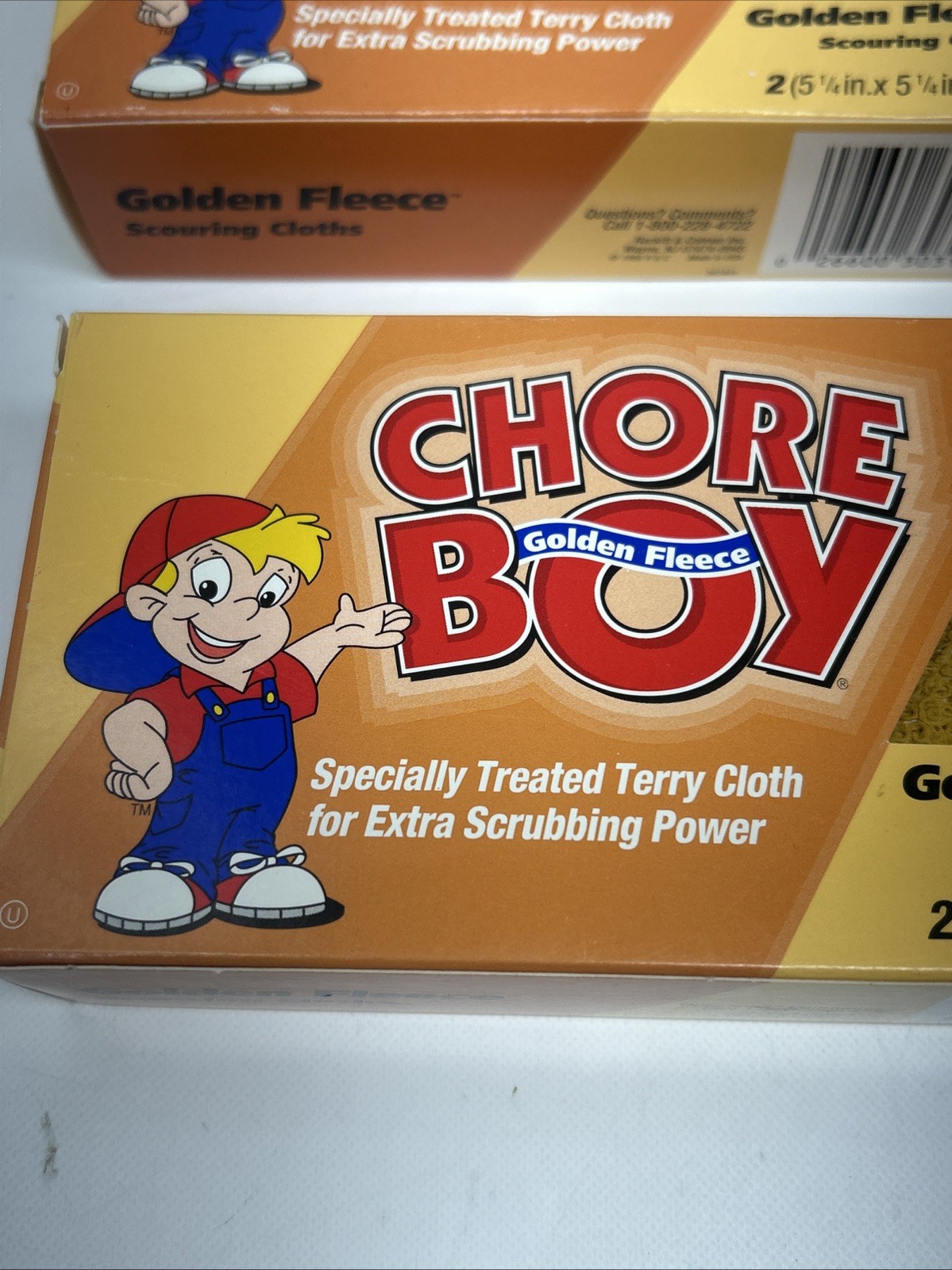 Chore Boy 2 Pack Golden Fleece Scouring Specially Treated Terry Cloth Lot Of 3