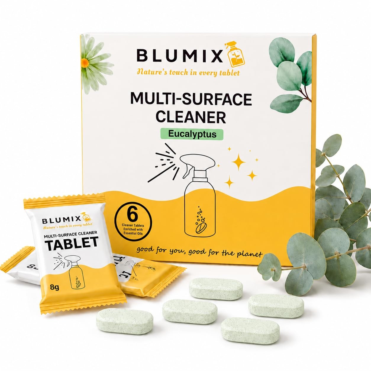 Multi Surface Cleaner Refill Tablets 6 Count Eucalyptus Eco Friendly Biodegradab