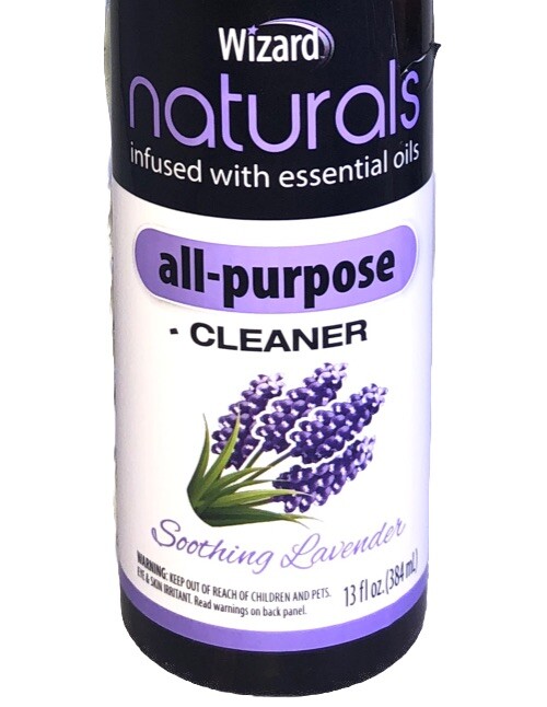Wizard Naturals All-Purpose Spray Cleaner Soothing Lavender 13oz-Part Label Cut