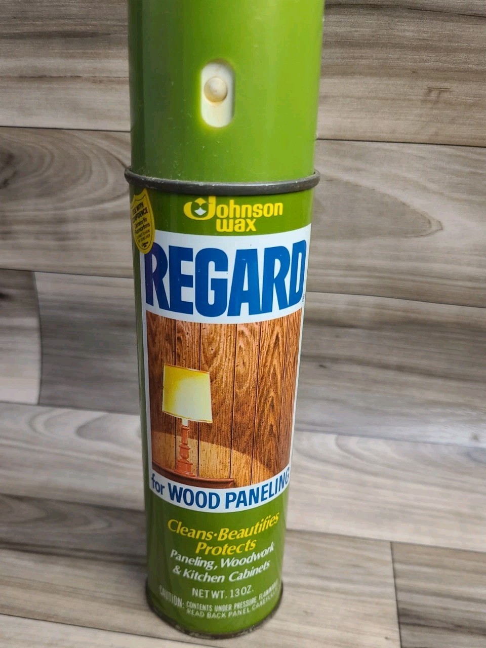 VTG SC Johnson Wax Regard Wood Paneling Cleaner Woodwork 13 Oz Metal Spray Can