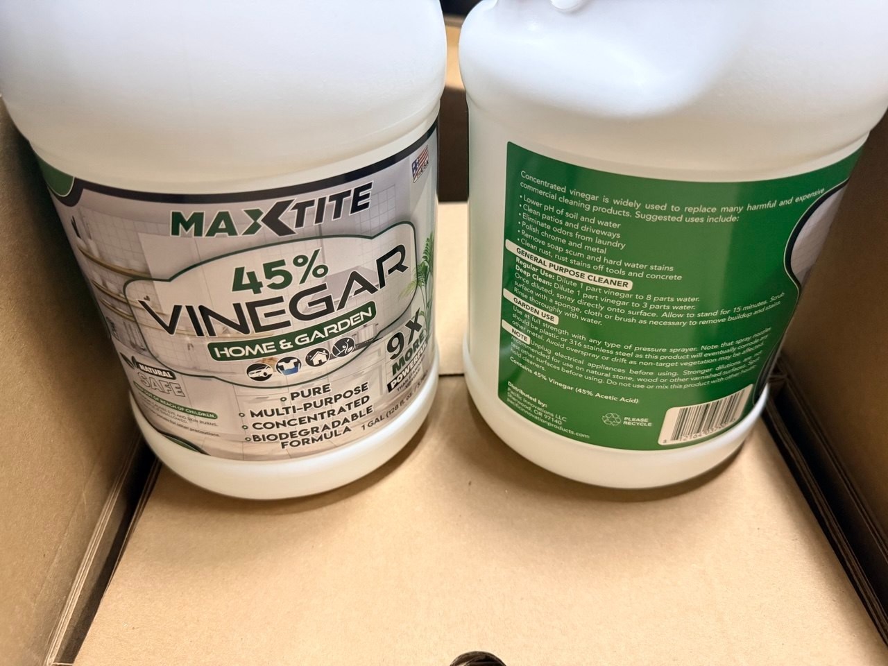 45% Strength Pure Concentrated Vinegar for Home & Garden Cleaning (2-Pack) G047