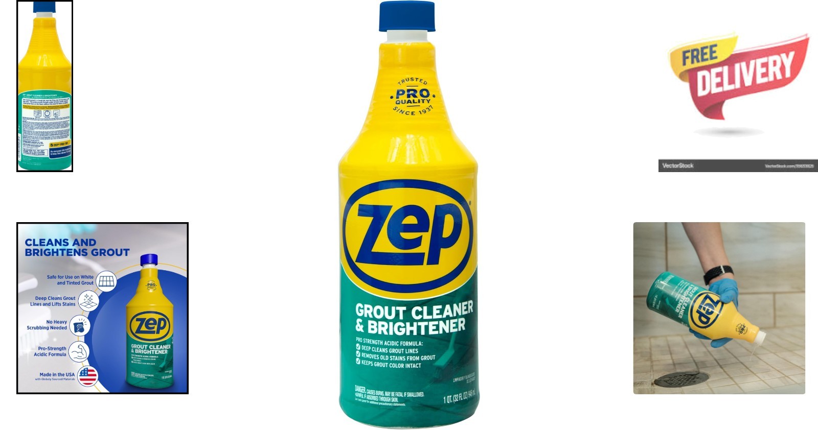 Professional Strength Grout Cleaner & Brightener – 32 Oz for Pristine Tile