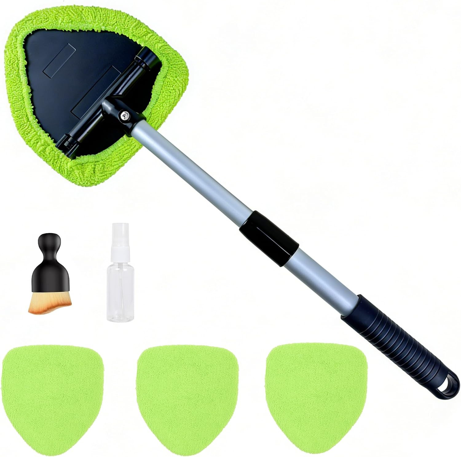 Microfiber Car Windshield Cleaning Tool with Extendable Handle,Car Defogging Gla