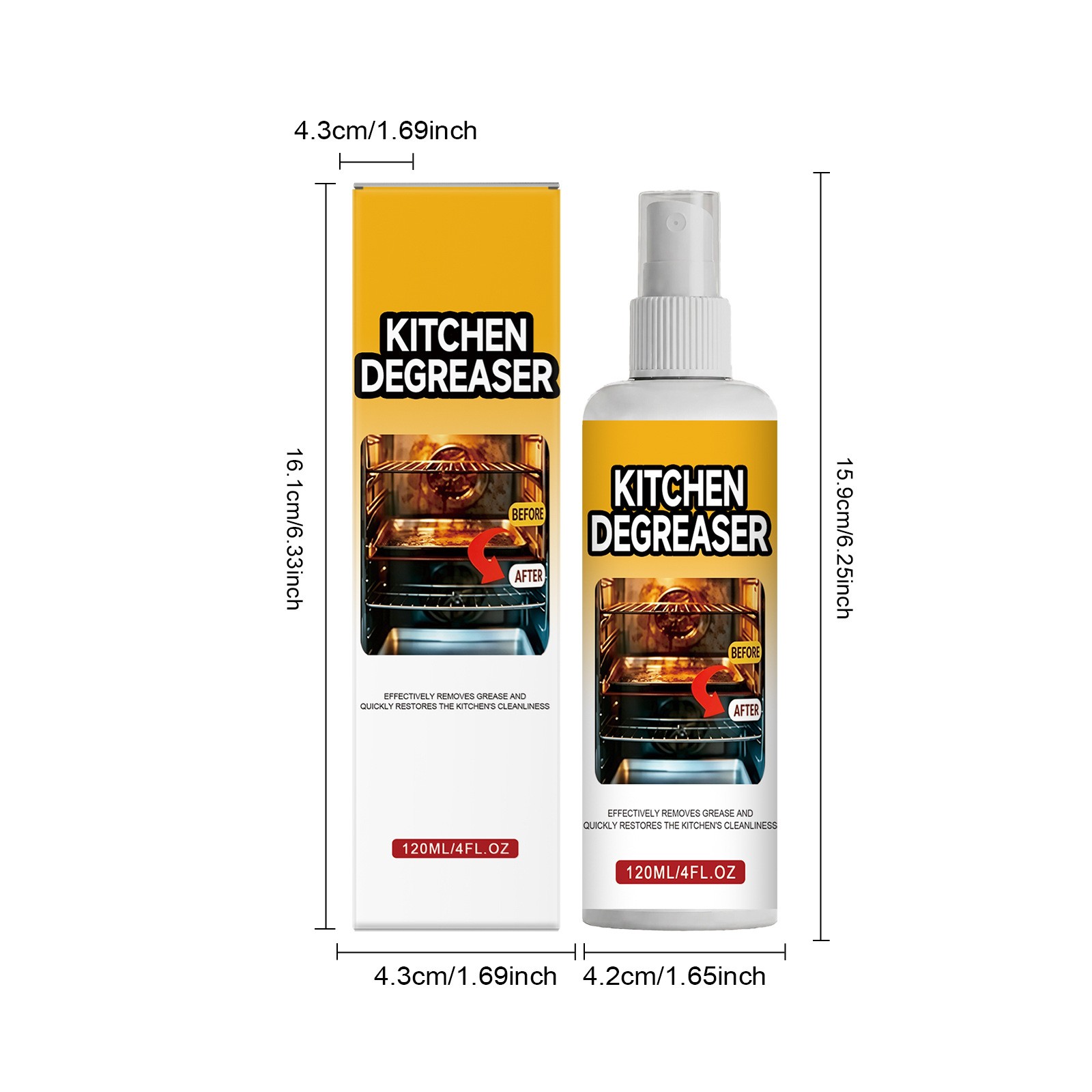 BBQ Grill Cleaner Spray 120ml, Heavy Duty Degreaser, Fast-acting Grease Removal
