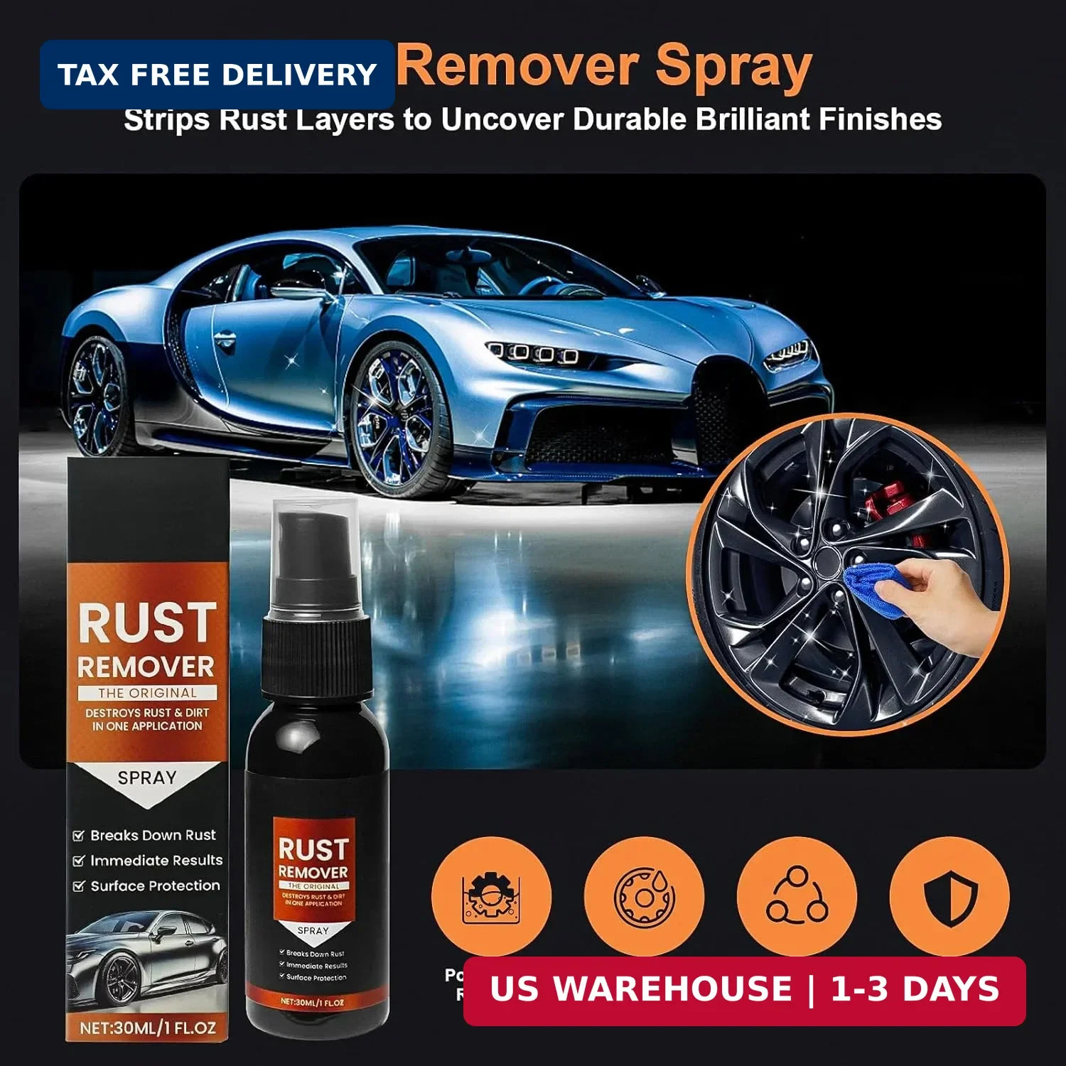 Iron Eraser – 2026 Upgrade Rust Remover Spray for Metal, Heavy Duty Metal Cleane
