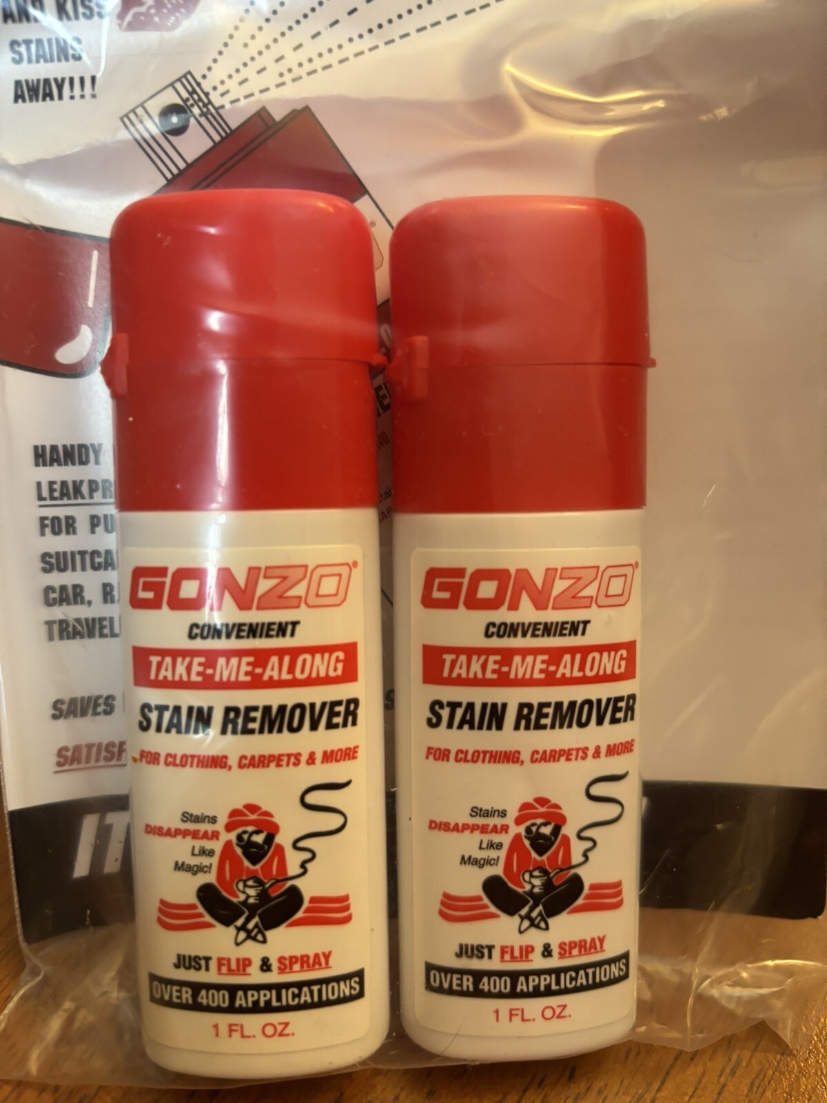 TWO GONZO Take Me Along Magic Stain Spot Remover Spray 1 FL OZ Each TOTAL 2 OZ