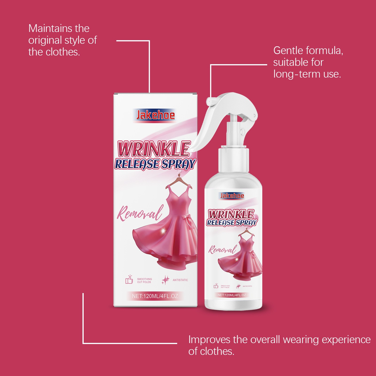 Multi-Functional Wrinkle Release Spray, Anti Wrinkle Spray For Clothes Household