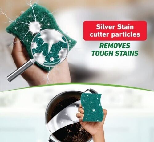 Scotch-Brite Silver Sparks Scrub Pad (Pack of 6) 2.75×4