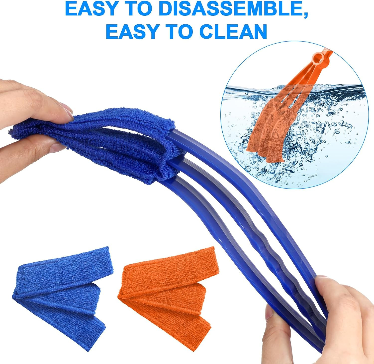2 in 1 Window Blind Cleaner Duster Tool,Dual Brush Head,With 4 Removable and Was