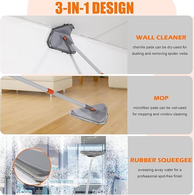 7 Pcs Herramientas de limpieza de plumeros de microfibra con barra extensible