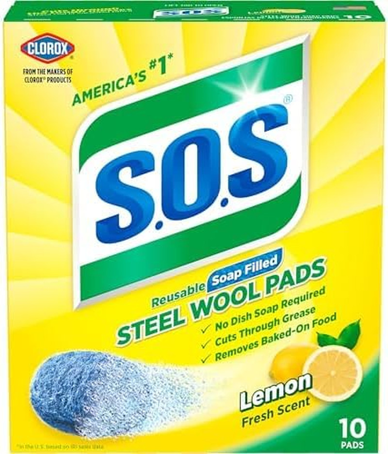 Steel Wool Soap Pads, Lemon Fresh, 10 Count