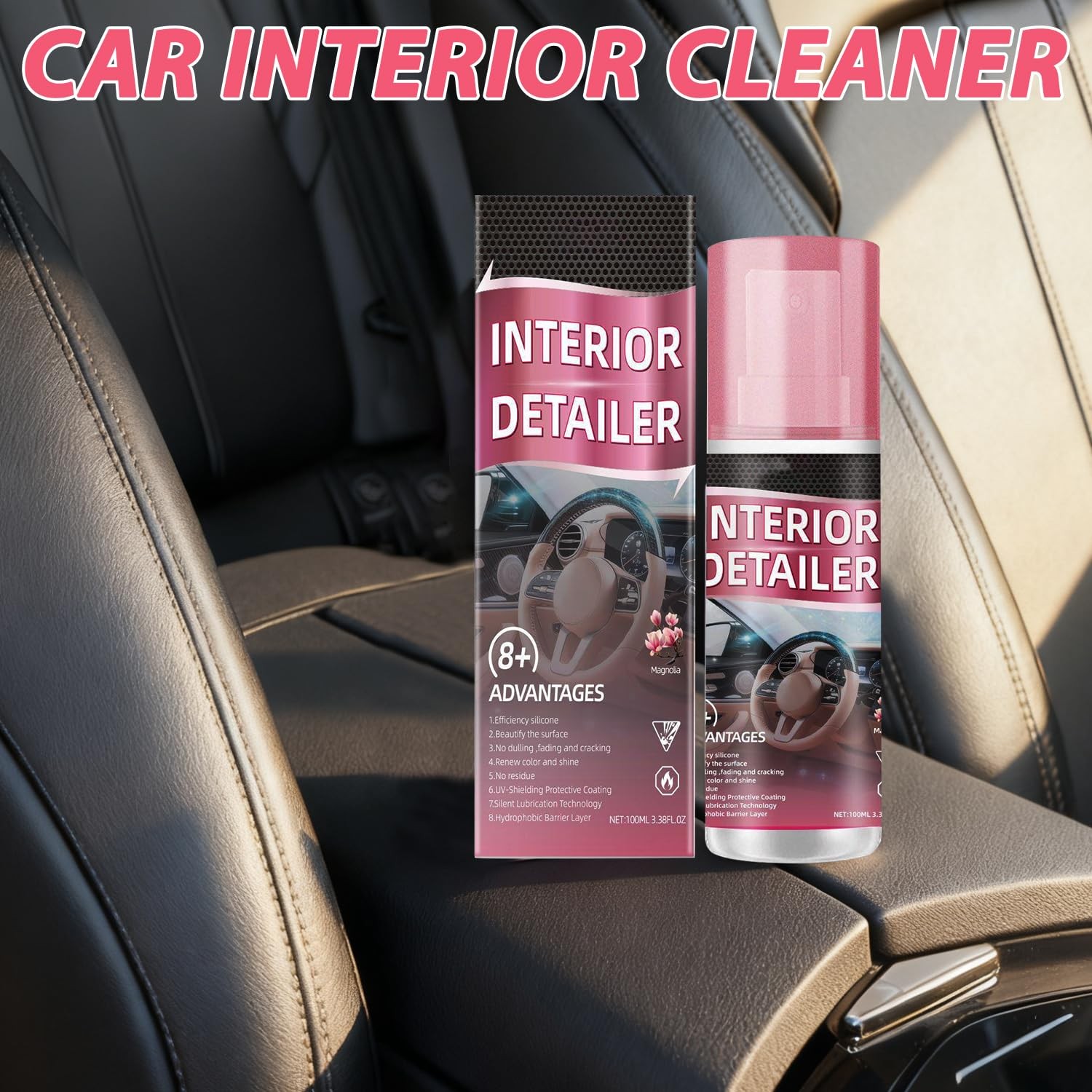 dssuoa 2Pcs Interior Detailer Spray,Car Interior Cleaner,Polishing Cleaner Ca…