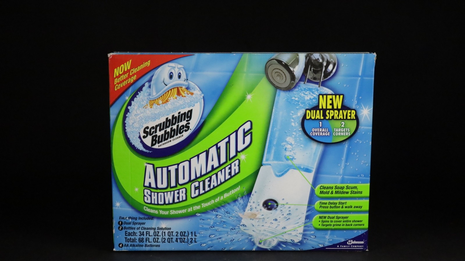Scrubbing Bubbles Automatic Shower Cleaner Kit Dual Sprayer & Refill Bottles NIB