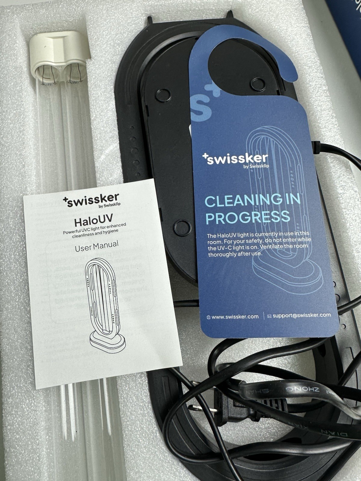 Swissker HaloUV by Swissklip Home Disinfection Device With Remote And Extra Bulb