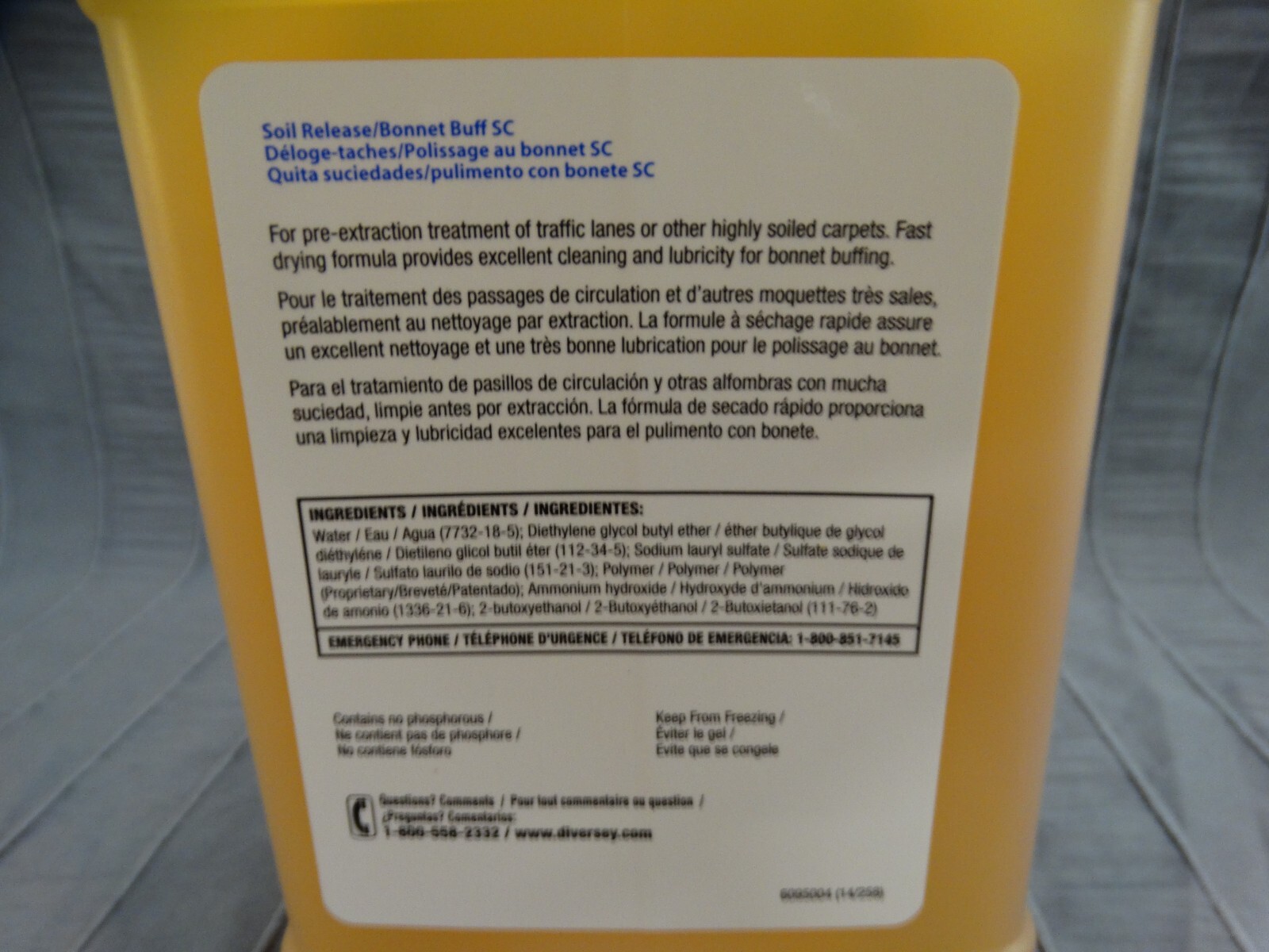 Diverse Soil Release/Bonnet Buff SC – 2.5 L, Commercial Carpet Cleaner