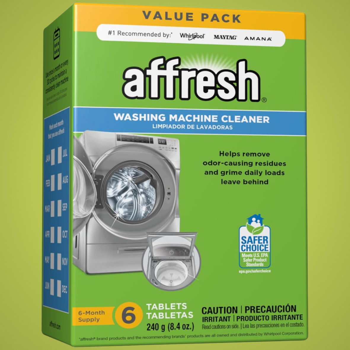 Affresh Washing Machine Cleaner, For Whirlpool, Maytag & Amana, – 6 Tablets
