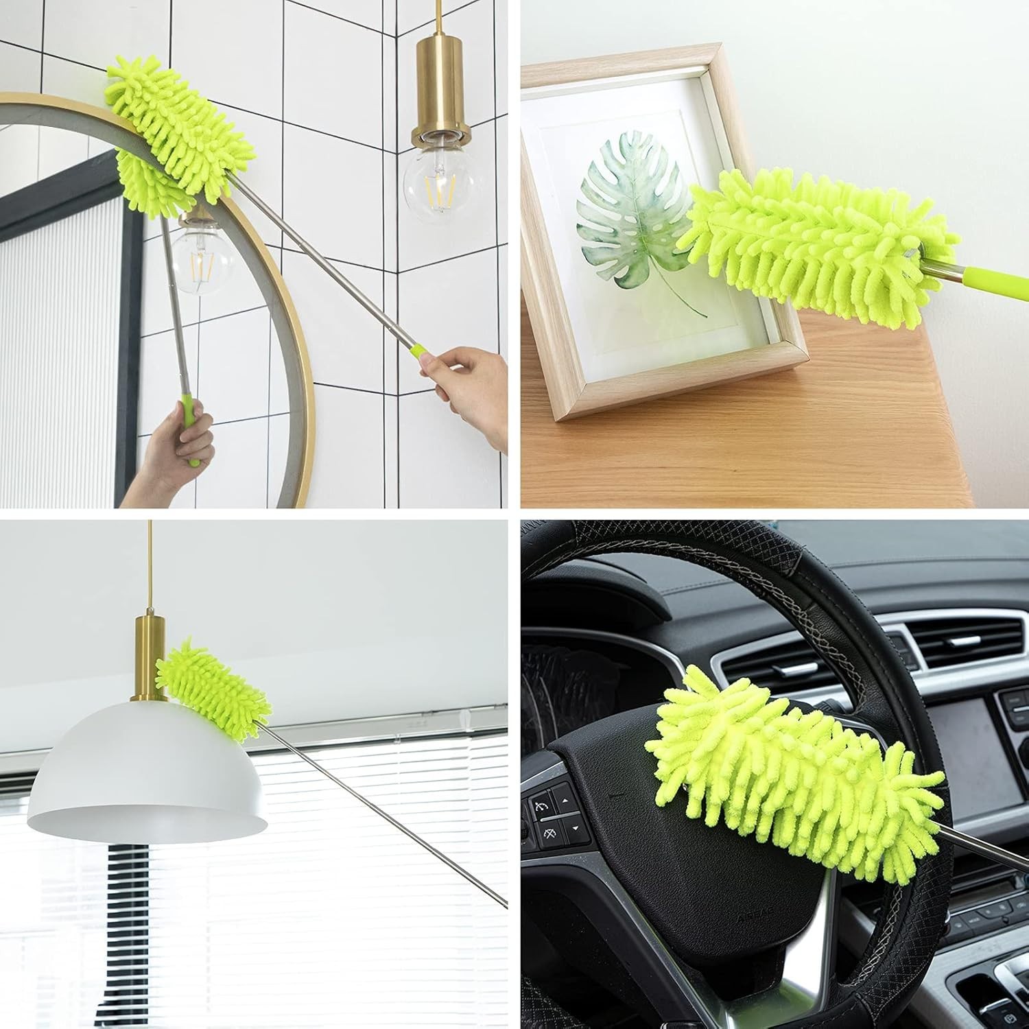 Microfiber Duster for Cleaning, Hand Washable Dusters with 2pcs Replaceable M…