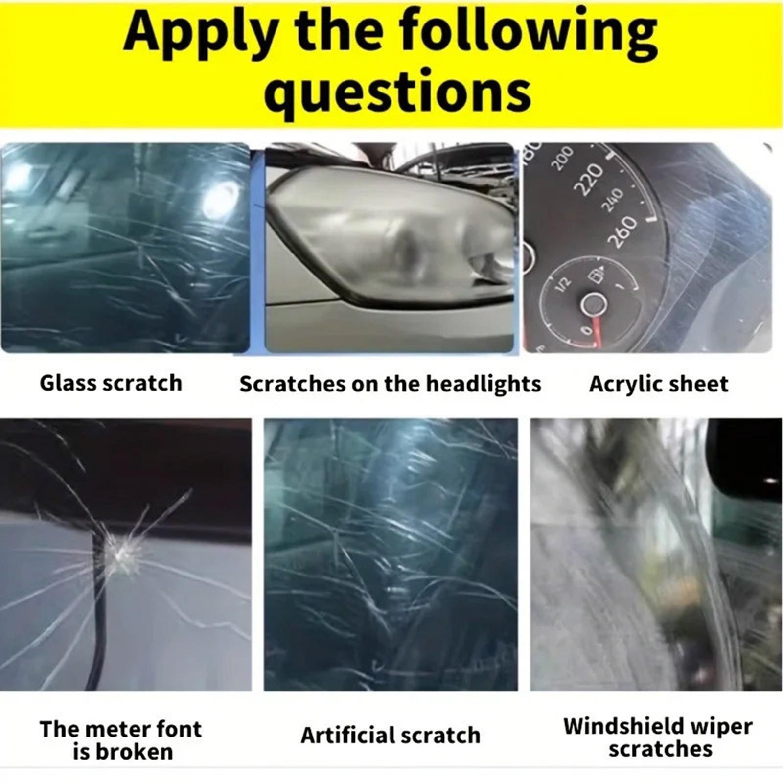 Car Windshield Scratch Remover Window Polisher Windshield and Glass Polishing Ki