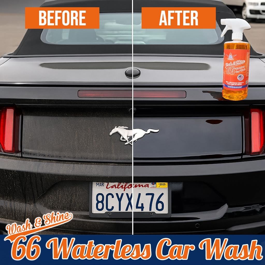 Shinykings Wash&Shine 66 32 fl.oz WATERLESS Car Wash with Ultra Car Shine Eff…
