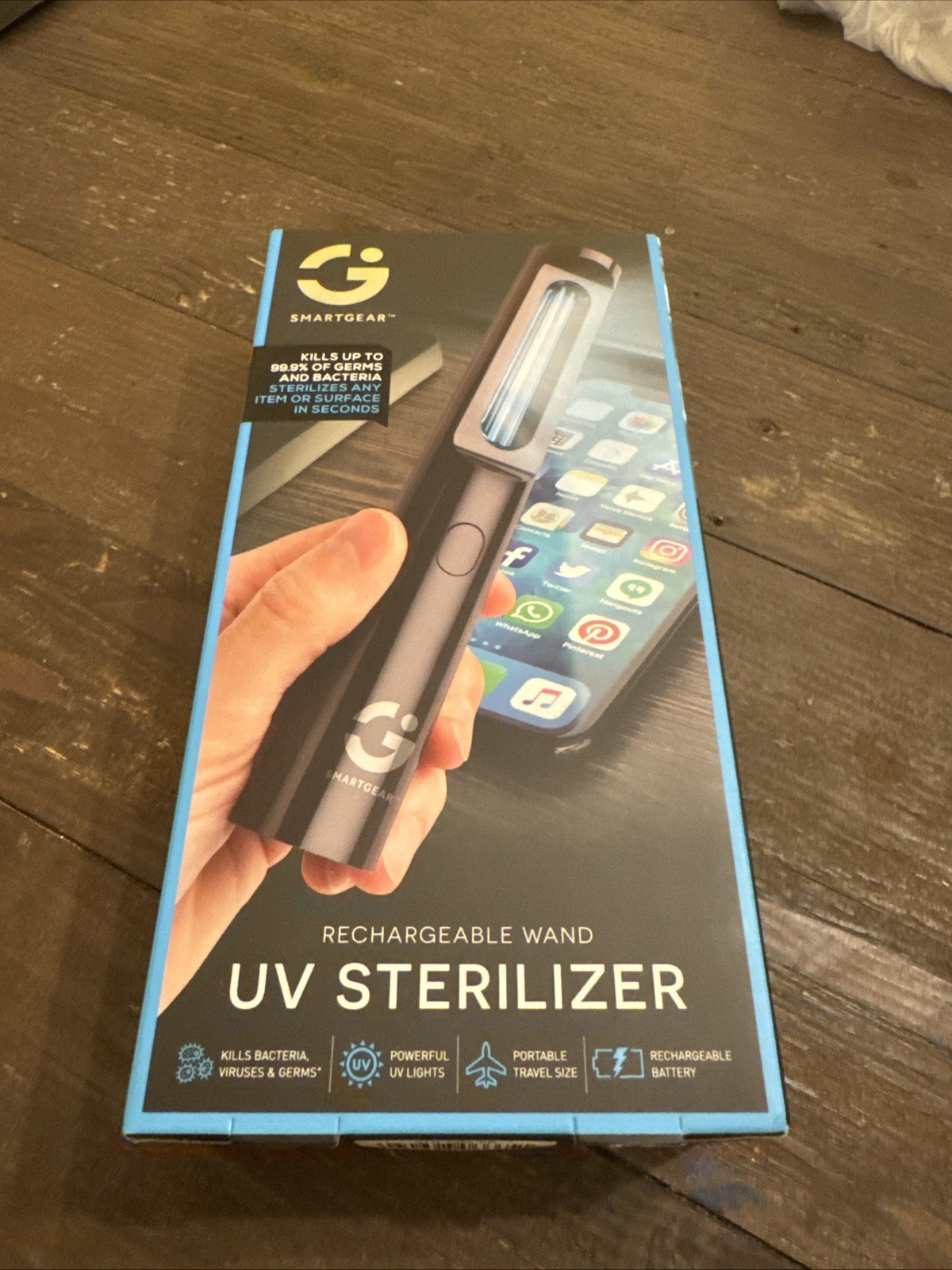Smartgear Led Sterilization Wand New In Box Eliminates 99.9% Germs And Bacteria