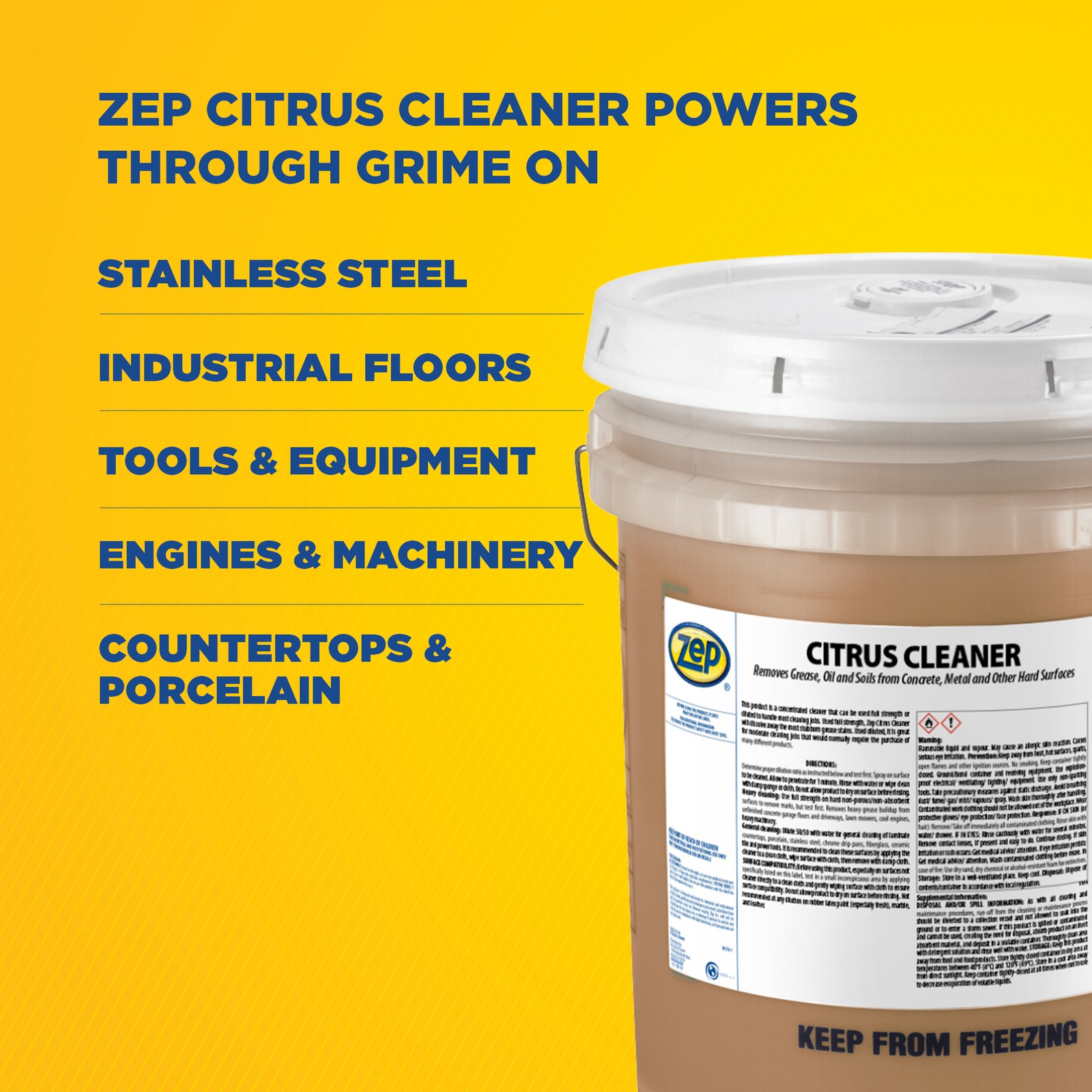 Zep Citrus Cleaner and Degreaser – 5 Gallon (1 Unit) 45535 – Concentrated