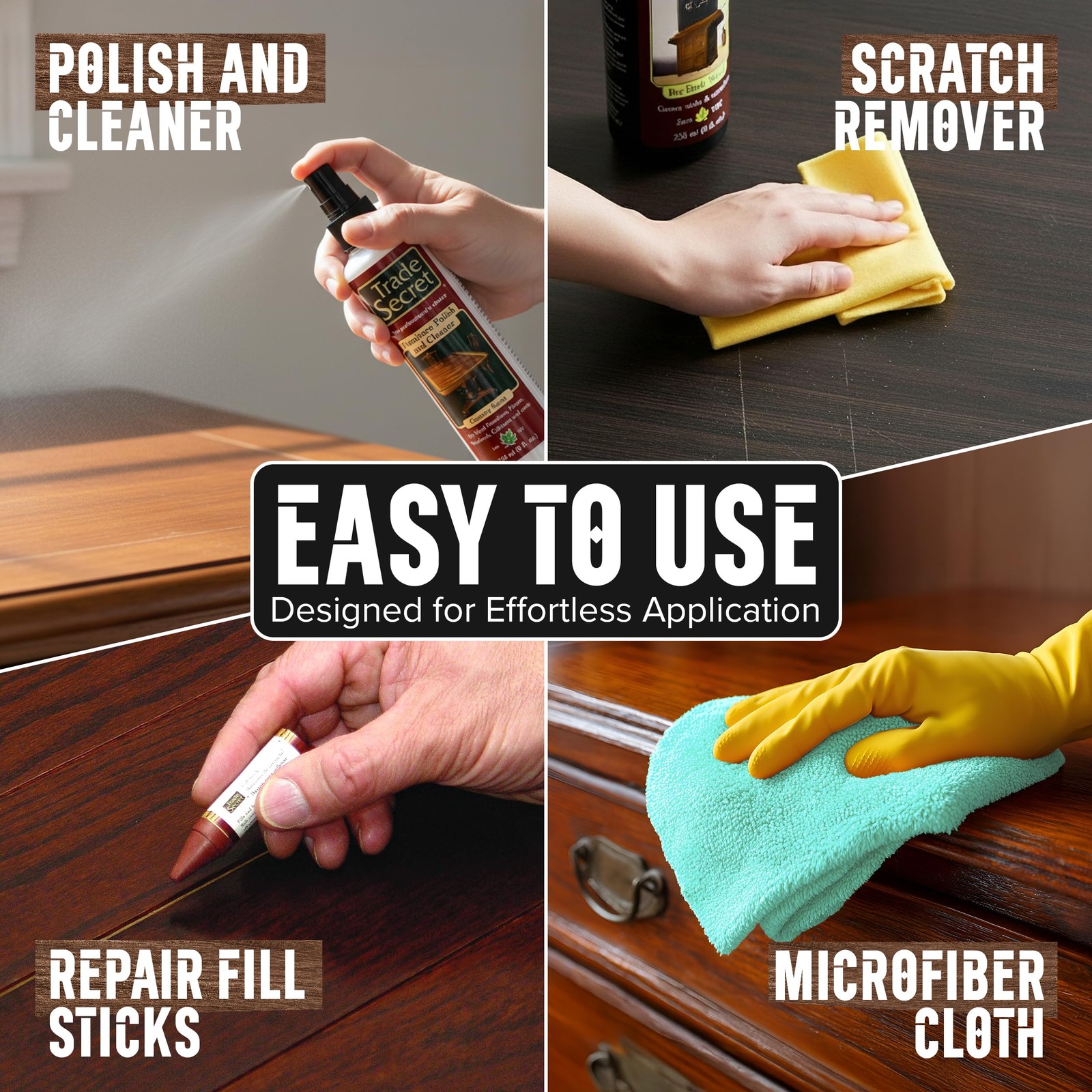 Complete Wood Furniture & Floor Restoration Kit – Scratch Repair and Polish S…