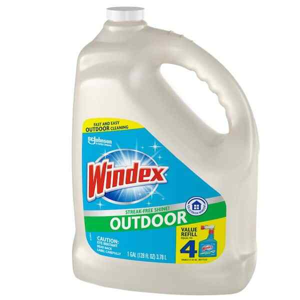 Windex 128 fl. oz. Outdoor Glass Bathrooms Kitchens Efficiently Cleaner Refill