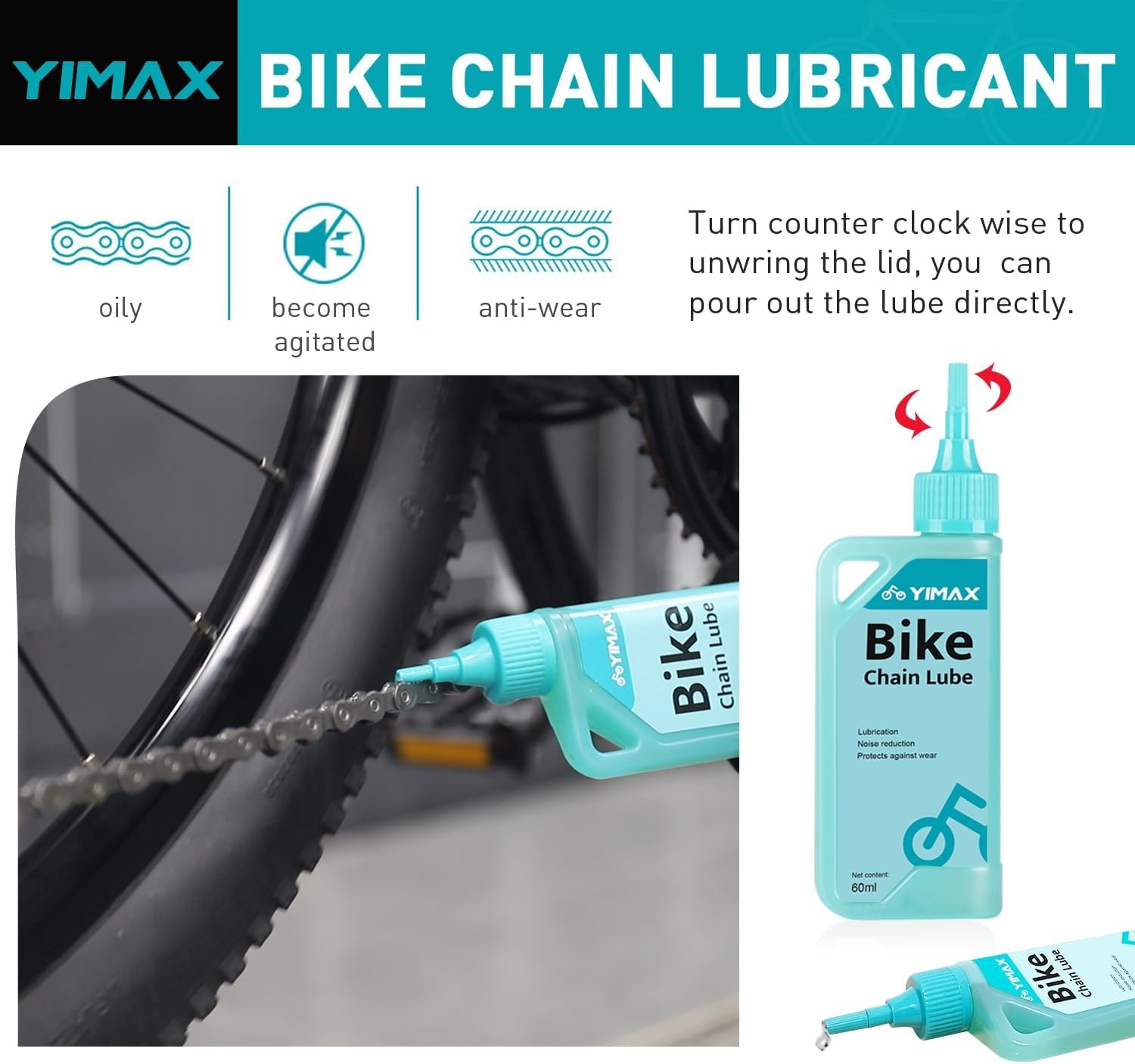 Bike Chain Cleaner Set, Bicycle Cleaning Kit Chain Lube and 500ml Cleaning Sp…