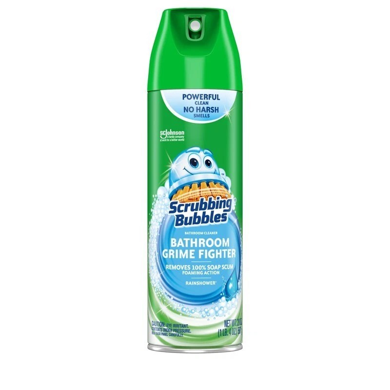 4x- Scrubbing Bubbles Rainshower Scent Bathroom Grime Cleaner 20 oz Foam Spray