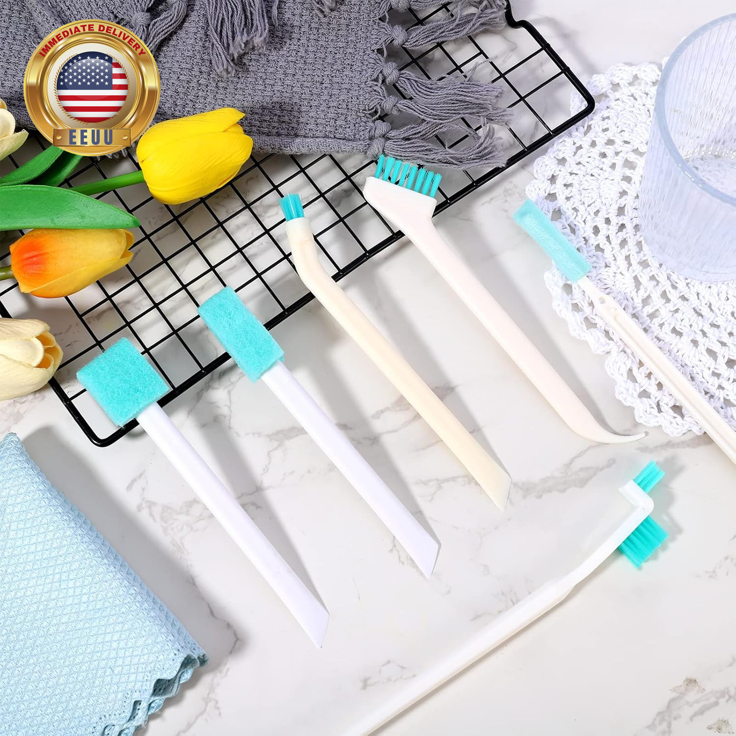 16 Pcs Small Household Cleaning Brushes, Deep Detail Crevice Cleaner Brush Crevi
