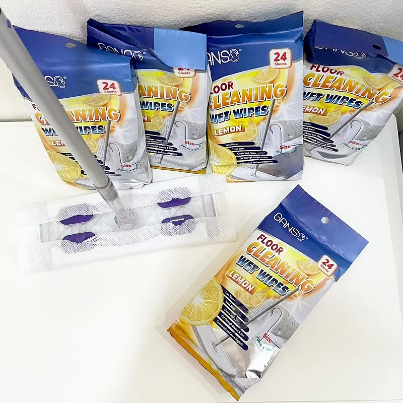 Super saving! Floor cleaning wet wipes Lemon Scent (24 pcs/pack x 3 packs)
