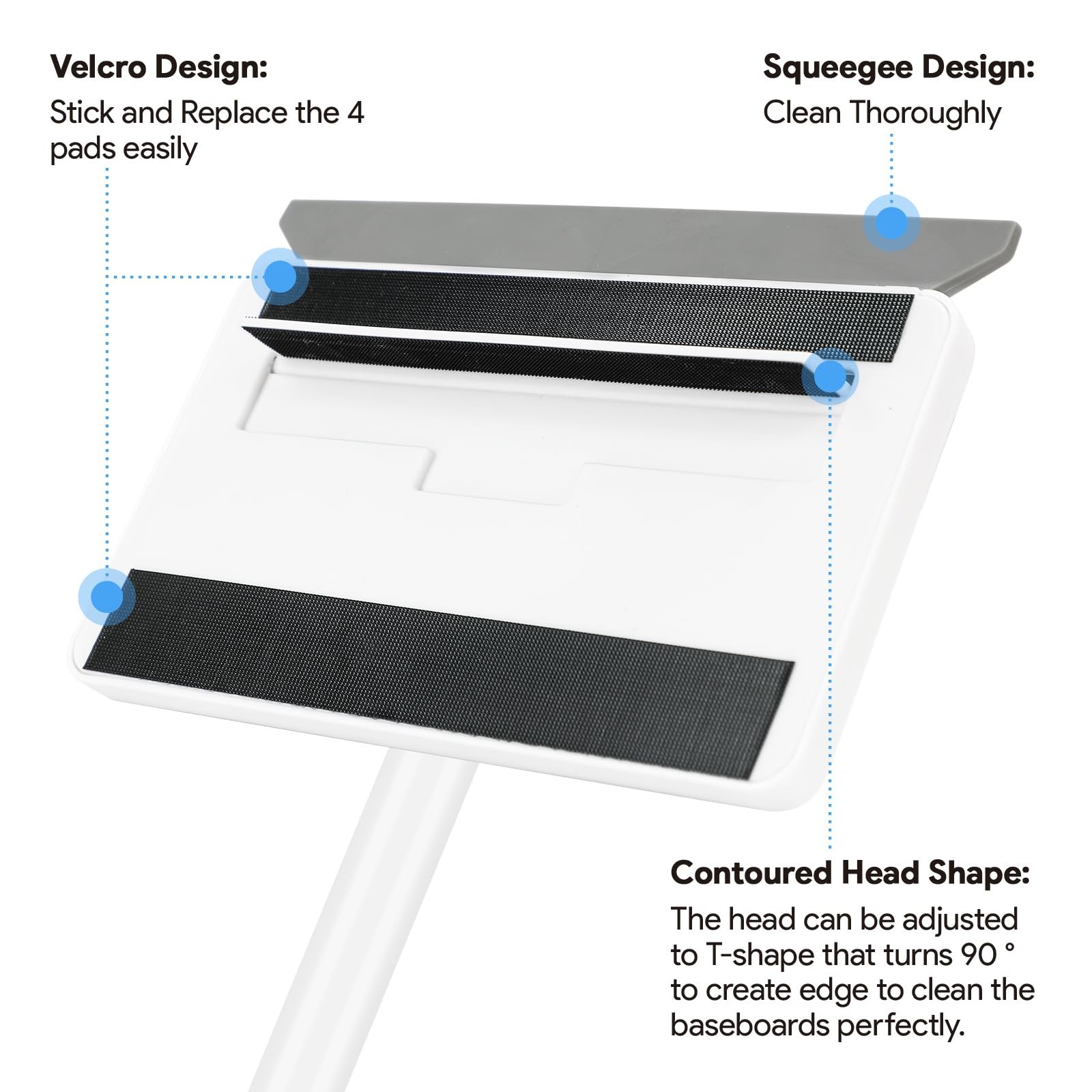 Baseboard Cleaner Tool with Handle DELUX Baseboard Cleaner with Extendable Long