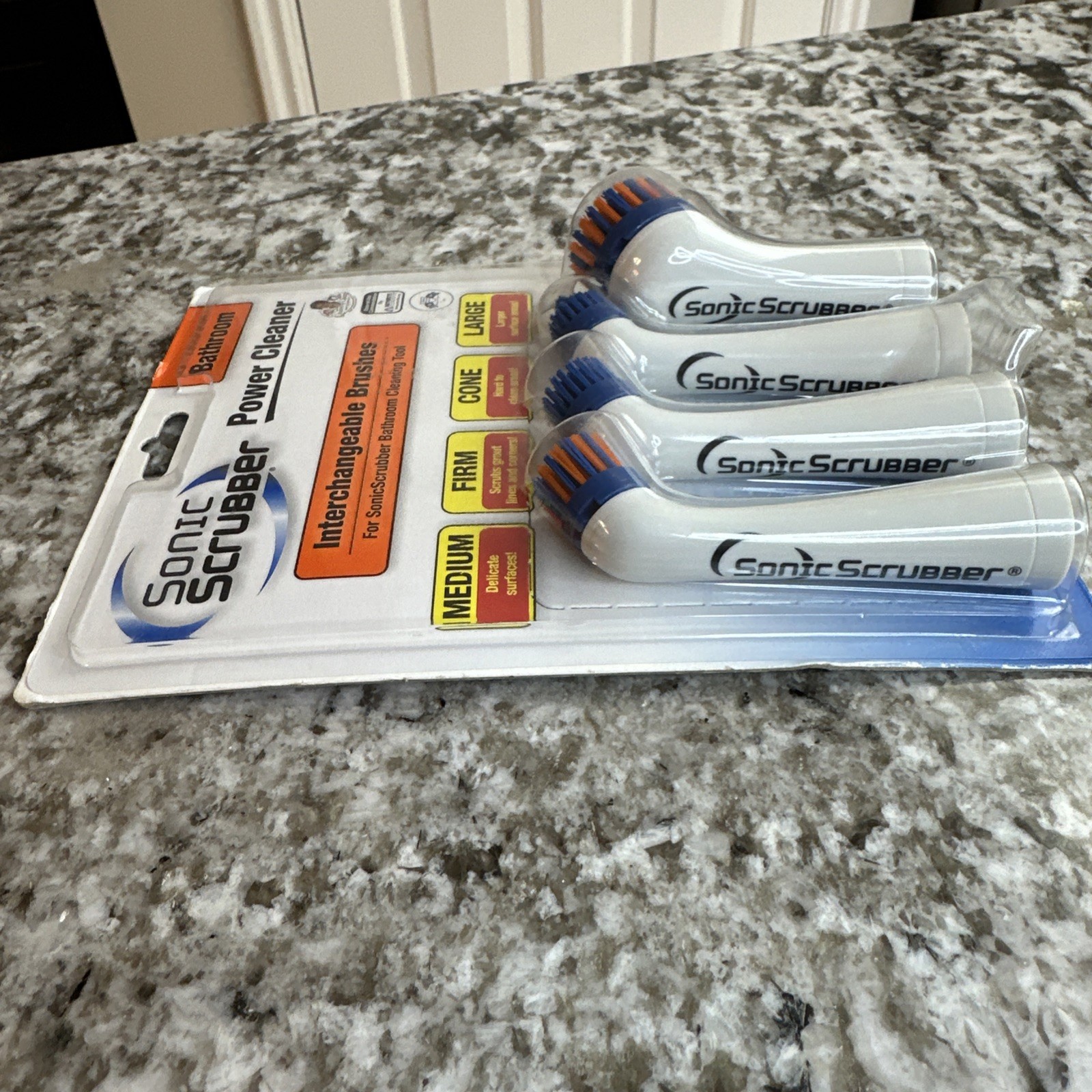 Sonic Scrubber Bathroom Power Cleaner Refill Brush Heads 4-Pack New