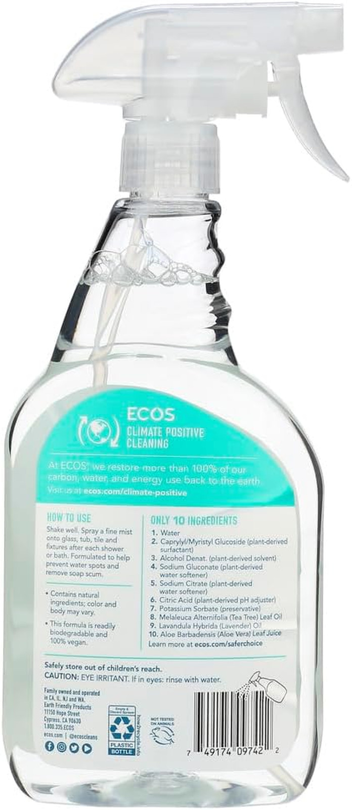 Earth Friendly Products Shower Cleaner with Tea Tree Oil Familyvalue 4Pack (22-O