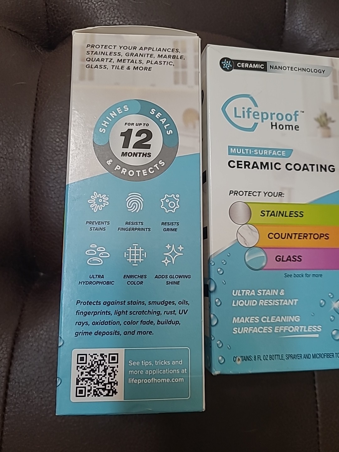 2 Pack Lifeproof Home MULTI SURFACE CERAMIC COATING Spray 8 Ounce Towel NEW