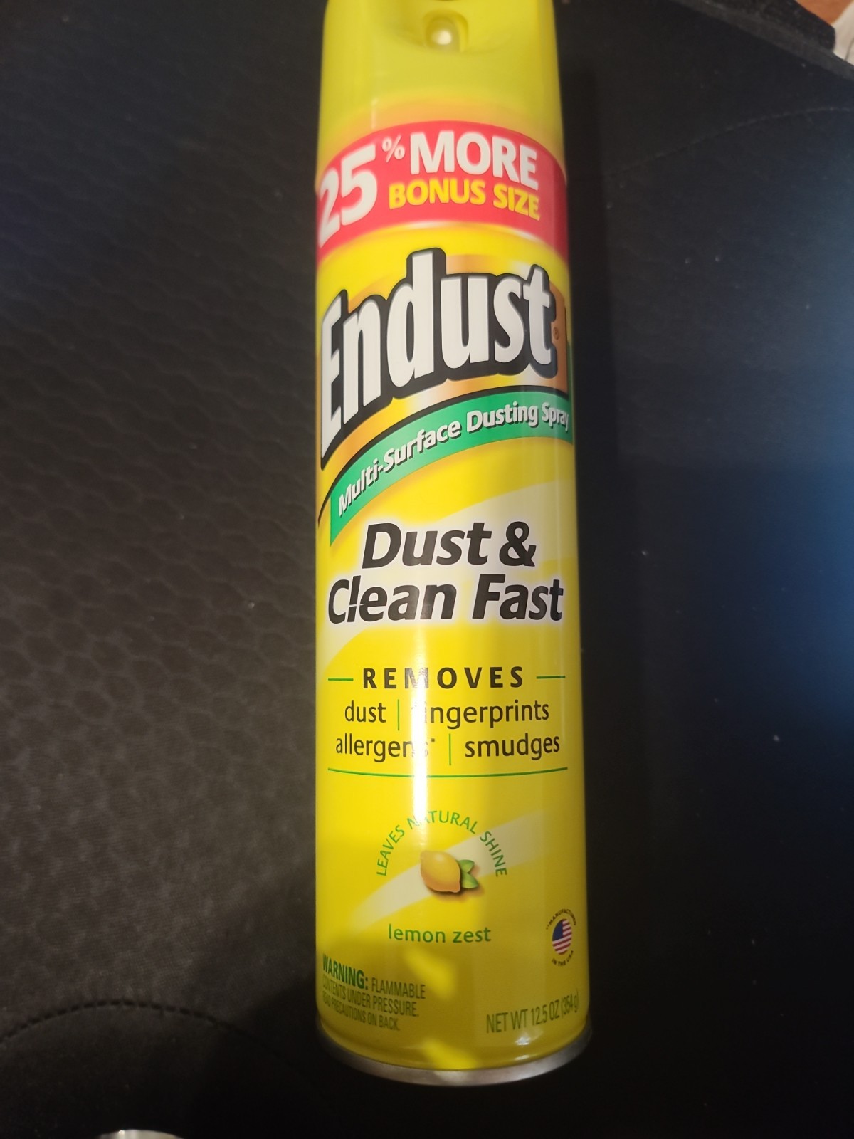 Endust® Multi-Surface Dusting and Cleaning Spray, Lemon Zest, Aerosol, 12.5 oz.