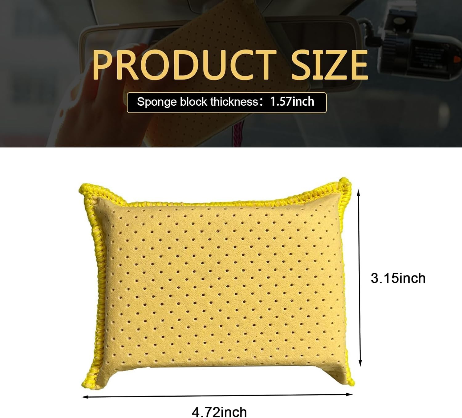 Portable Defogger and Windshield Sponge – Yellow Microporous Cleaning Tool