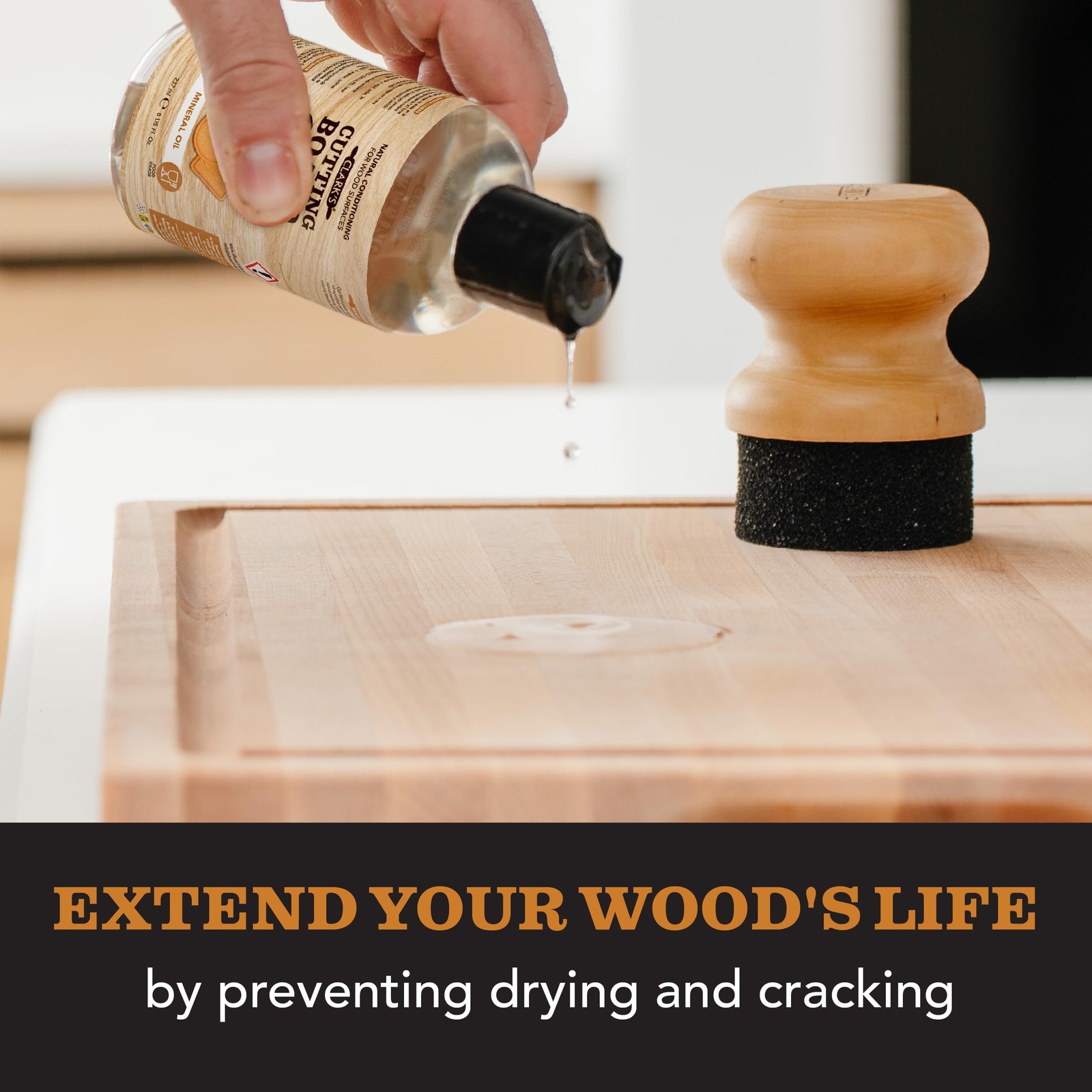 Mineral Oil – 8 oz Food Grade Conditioner for Wood Cutting Board, Cutting Board