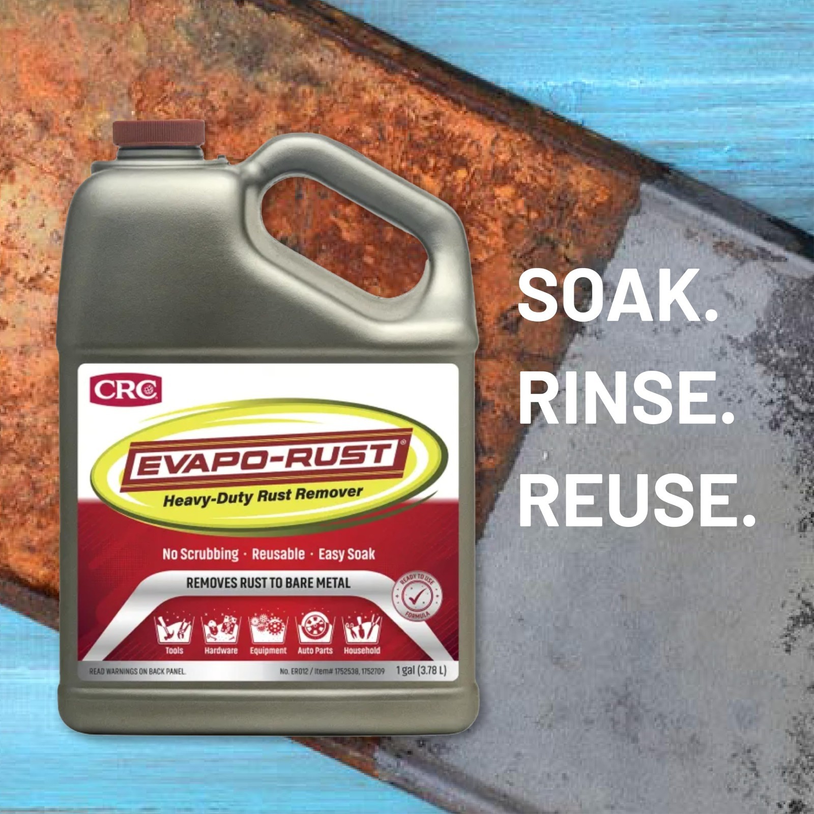 Heavy Duty Rust Remover 128 oz – Safe for Auto Parts, Hardware & Antiques