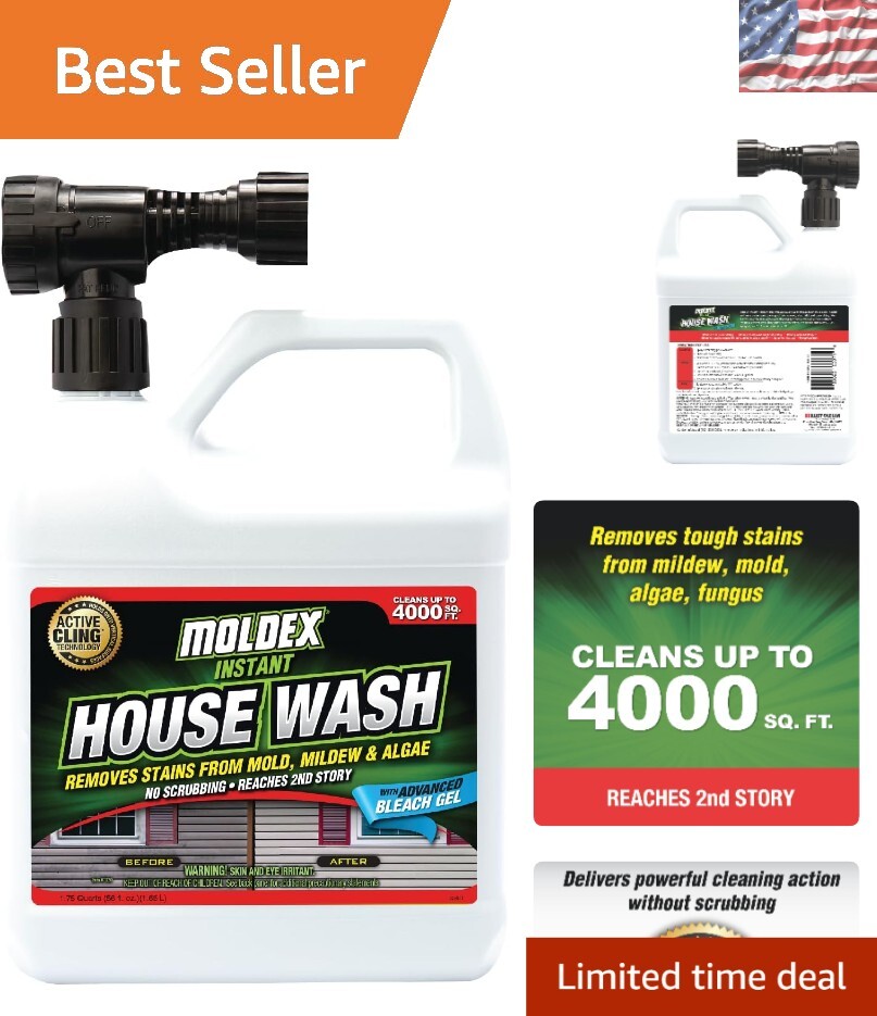 Instant House Wash – Stain Remover Gel with Hose Attachment (Cleans 4,000 sq ft)