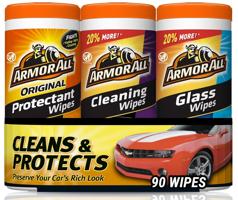 Glass and Cleaning Wipes, Wipes for Car Interior and Car Exterior, 30 Count Each