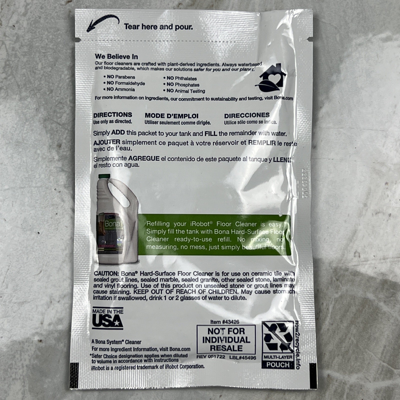 iRobot Mops Cleaning Agent Bona Hard Floor Cleaner Bona Hard Surface Floor Clean