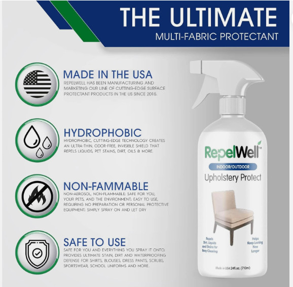 Eco-Friendly Upholstery Protect Stain & Water Repellent Spray 24oz Pet Safe–NEW