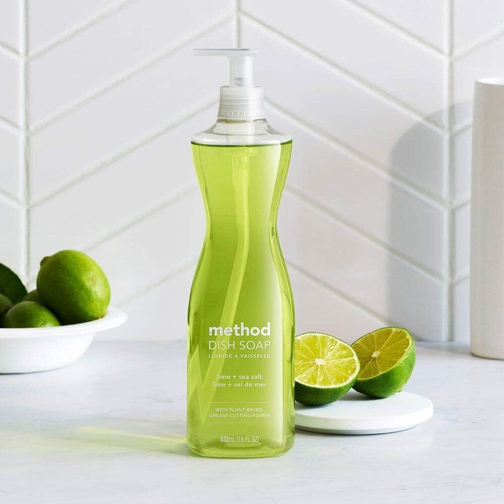 Method Dish Soap, Lime + Sea Salt, Biodegradable Formula, Tough on Grease, 18 Oz