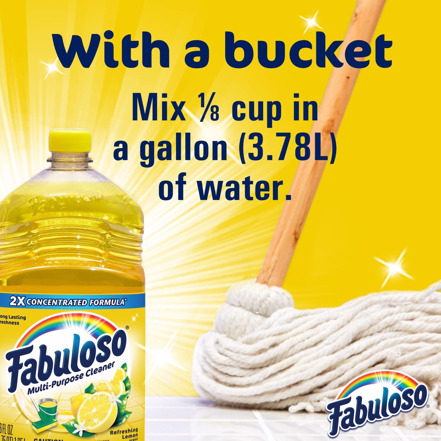 Fabuloso MX06157A Lemon Scent All Purpose Cleaner Liquid 56 oz. (Pack of 6)