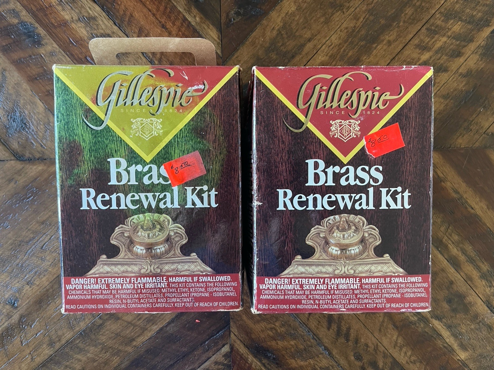 Gillespie Brass Renewal Kit Cleans Copper & Bronze Cleaner Protector Open Box